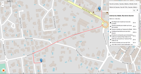 OpenStreetmap créer des itinéraires