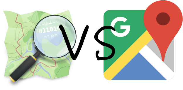 Logo Openstreetmap vs Googlemaps