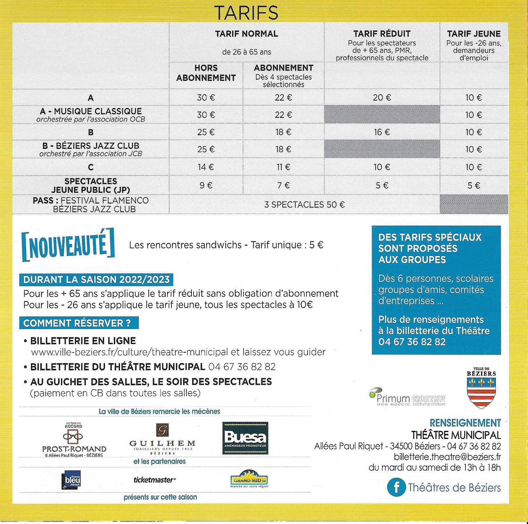 Théâtres de Béziers Saison 2022-2023