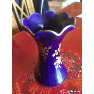 Petite vase vintage en porcelaine véritable Cobalt de Bavière